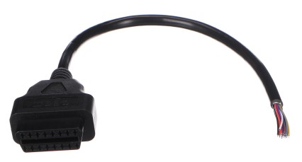 OBD-II predlžovací kábel s 16 pinmi samica-samec ukončený 30cm káblami MECHANIC CABLE 27