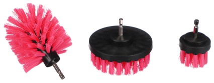 Sada kief na vŕtačku na čistenie auta CAR DETAILING DRILL BRUSH PINK 3, 3ks